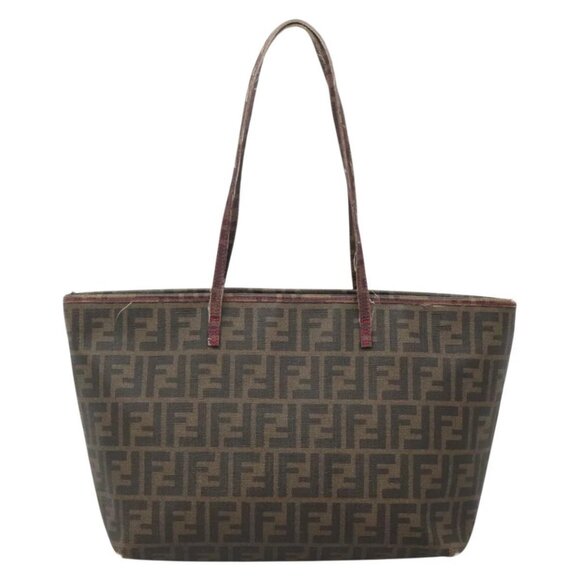 FENDI Zucca Canvas Tote Bag Brown Black gold - Picture 2 of 15